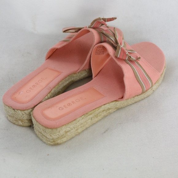 GEORGE Portofino Pink Bow Front Espadrilles Sz 8.5 US Women - Picture 6 of 8